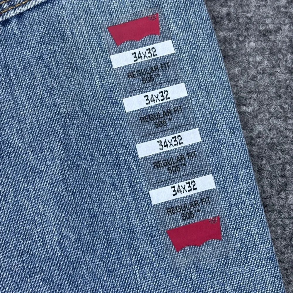 Levis 505 Regular Fit Straight Leg Jeans Blue Denim 34x32 NWT